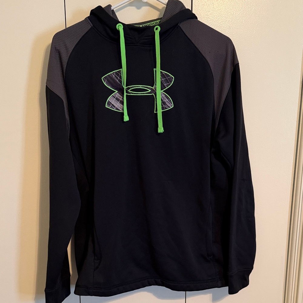 Under Armour Black Hoodie with Bright Green Accents
